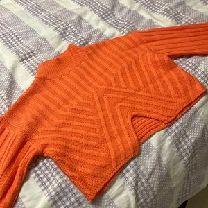 Orange FASHION NOVA crop sweater